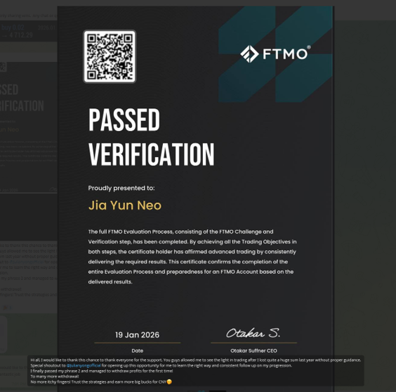 Jia — FTMO Challenge Passed