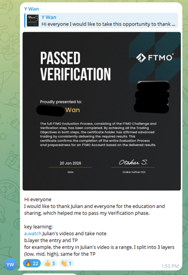 Y Wan — FTMO Challenge Passed